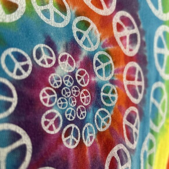 Vintage Liquid Blue Tie Dye Shirt Men's Size 2XL Hippie Retro Rainbow Spiral - Picture 11 of 12